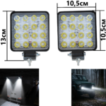 2 бр. LED Диодни Халогени / Работни Светлини 48W (12V) – Ярко Бяла Светлина за Джип, Камион, Off-Road, Трактор С Код Х 1984