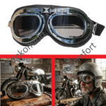 Ретро Мото Очила в Стил Чопър / Cafe Racer – Винтидж Кожени Очила за Каска С Код МО 8507